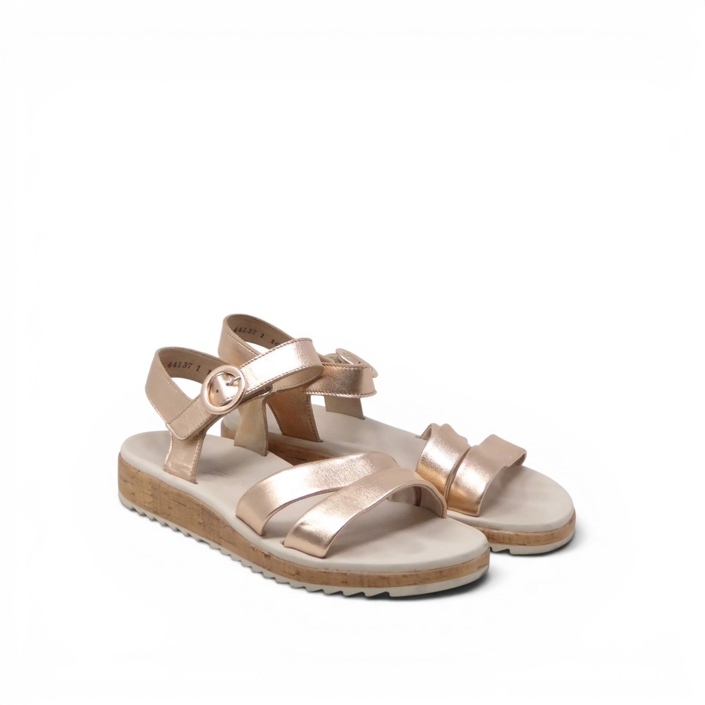 Paul Green Teegan Women Sandals Rose Gold Metallic Strappy Cork Platform 6 / 8.5